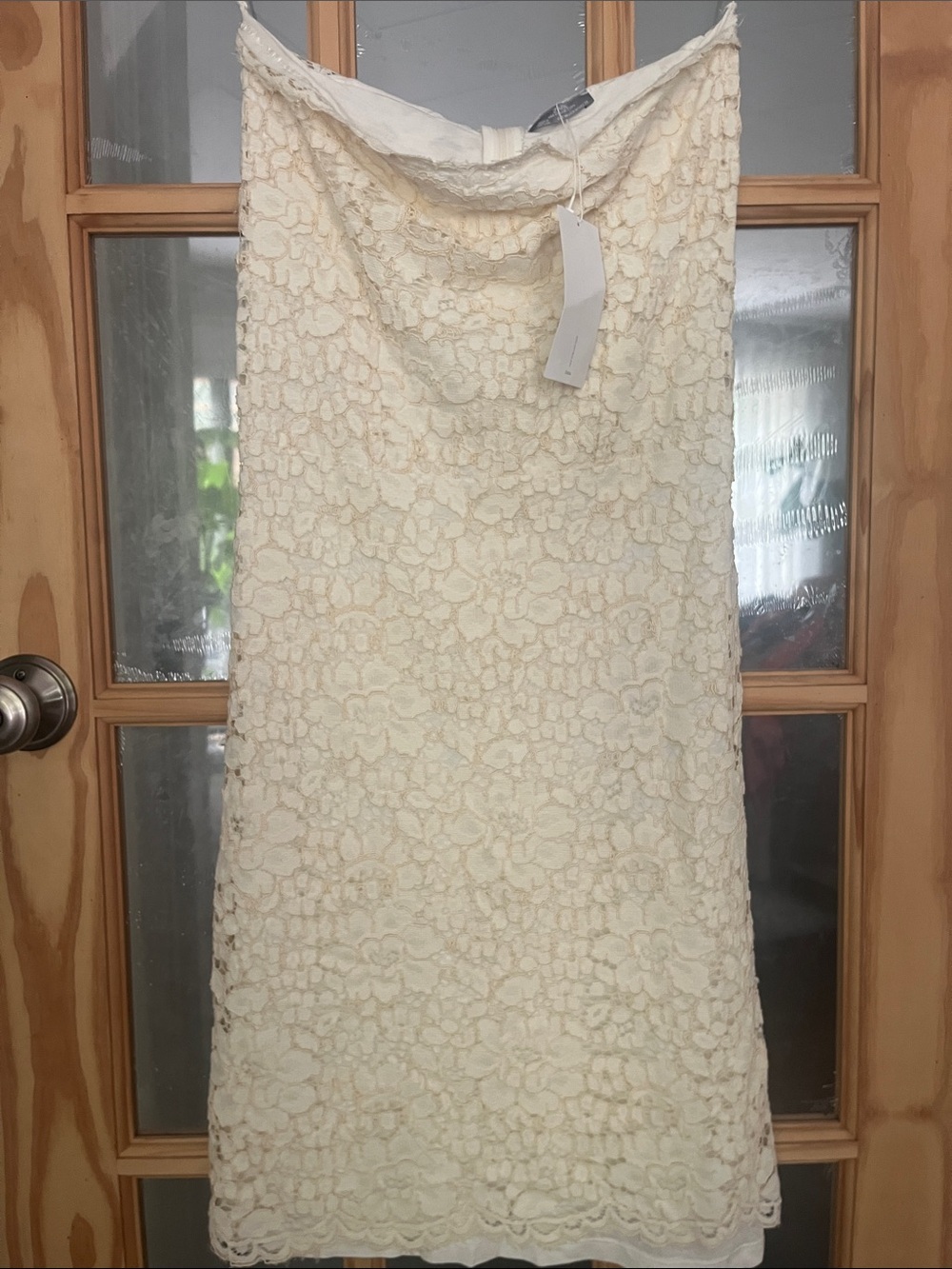 NWT Zara W&B Collection Strapless Antique Lace Mini Dress